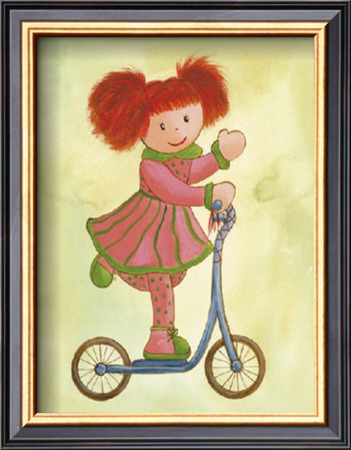 Girl On Blue Scooter by Alba Galan Pricing Limited Edition Print image