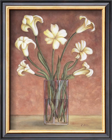 White Flowers In Vase by Julio Sierra Pricing Limited Edition Print image
