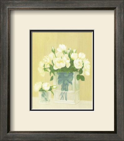 White Flowers In Square Vase by David Col Pricing Limited Edition Print image