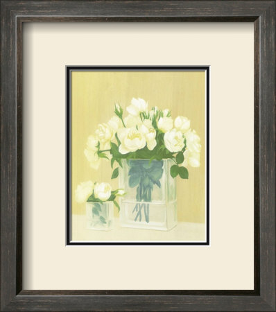 White Flowers In Square Vase by David Col Pricing Limited Edition Print image