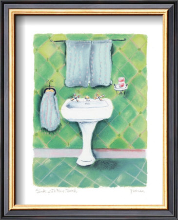 Sink With Blue Towels by Dona Turner Pricing Limited Edition Print image