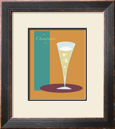 Champagne Flute In Orange by Atom Pricing Limited Edition Print image
