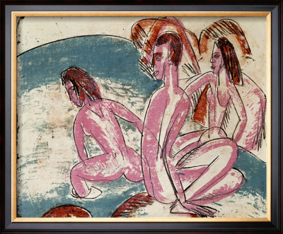 Three Bathers By Stones by Ernst Ludwig Kirchner Pricing Limited Edition Print image