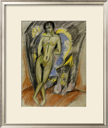 Standing Nude In Front Of Tent by Ernst Ludwig Kirchner Pricing Limited Edition Print image