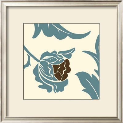 Teal Floral Motif I by Chariklia Zarris Pricing Limited Edition Print image