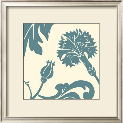 Teal Floral Motif Ii by Chariklia Zarris Pricing Limited Edition Print image