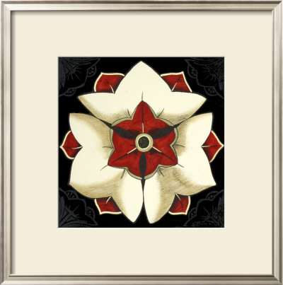 Floral Mandala On Red Iii by Erica J. Vess Pricing Limited Edition Print image