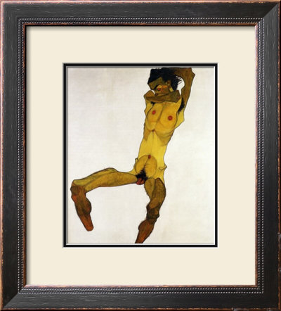 Nu Masculin Assis I, C.1910 by Egon Schiele Pricing Limited Edition Print image