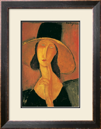 Portrait Of A Woman (Jeanne Hebuterne) In Large Hat, C.1918 by Amedeo Modigliani Pricing Limited Edition Print image