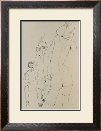 Schiele Drawing A Model In Front Of A Mirror, 1910 by Egon Schiele Pricing Limited Edition Print image