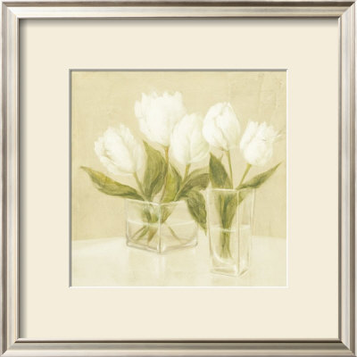 White Flowers In Vases by David Col Pricing Limited Edition Print image