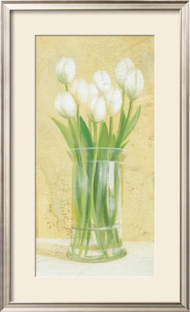 White Tulips In Vase by David Col Pricing Limited Edition Print image