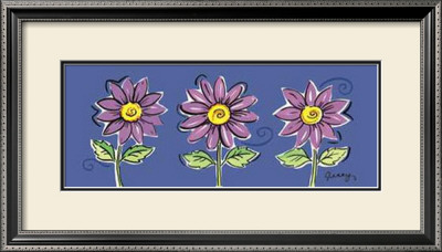 Three Purple Daisies by Alison Jerry Pricing Limited Edition Print image