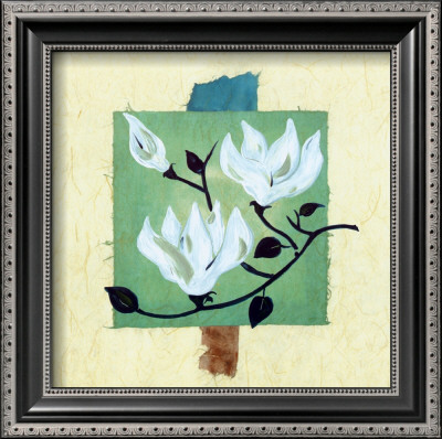 Magnolias On Greenbeige Papyrus by Alfred Gockel Pricing Limited Edition Print image