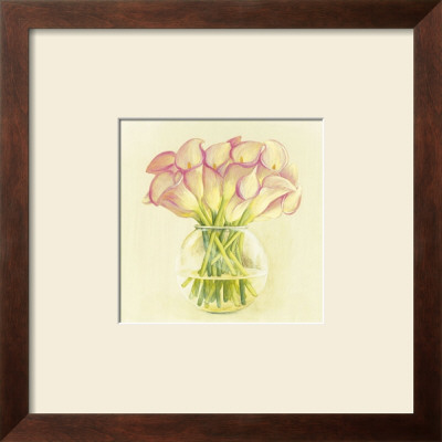 Orange Cala Lilies In Vase by Cuca Garcia Pricing Limited Edition Print image