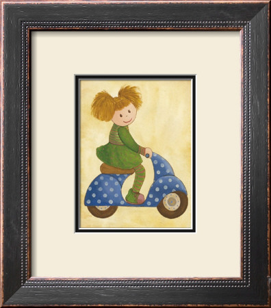 Girl On Blue Motorbike by Alba Galan Pricing Limited Edition Print image