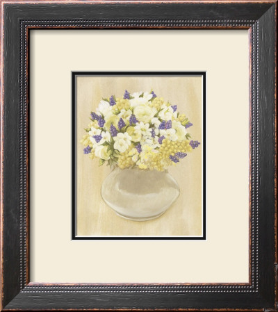 White And Purple Flowers In Vase by David Col Pricing Limited Edition Print image