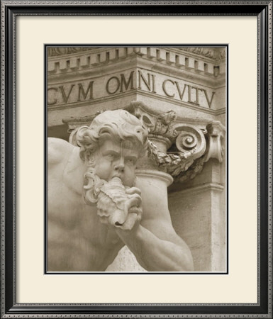 Statue Of Man Blowing Shell by Nelson Figueredo Pricing Limited Edition Print image