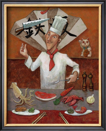 Teppan, Japanese Chef by John Howard Pricing Limited Edition Print image