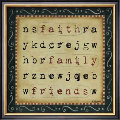 Faith Family Friends Word Search by Kim Klassen Pricing Limited Edition Print image