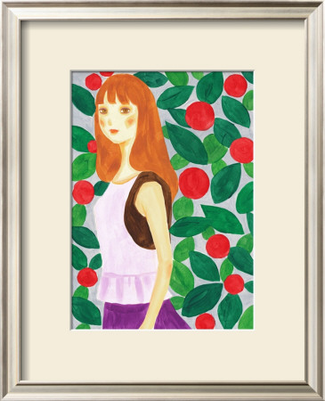 Girl With A Long Hair Surrounded By Flowers by Hiromi Taguchi Pricing Limited Edition Print image