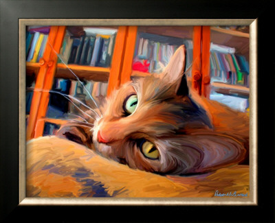 Kitty That Reads by Robert Mcclintock Pricing Limited Edition Print image