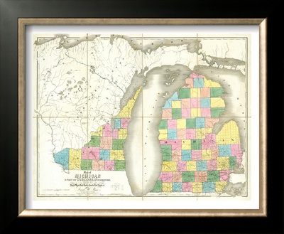 Map Of Michigan And Part Of Wisconsin Territory, C.1839 by David H. Burr Pricing Limited Edition Print image