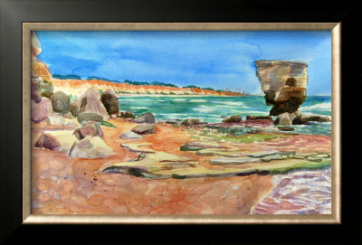 Beach, Algarve by Mary Stubberfield Pricing Limited Edition Print image