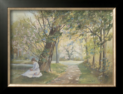 Romance At The Pond by Armande Langelier Pricing Limited Edition Print image