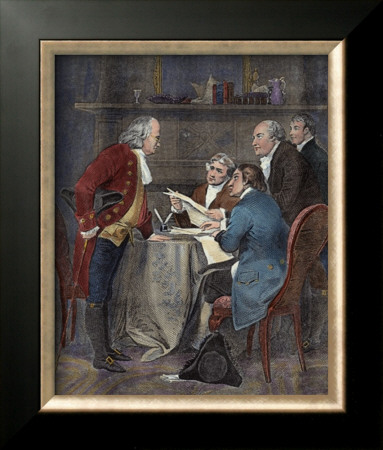 Drafting The Declaration by Alonzo Chappel Pricing Limited Edition Print image