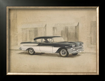 Black And White Car by Lucciano Simone Pricing Limited Edition Print image