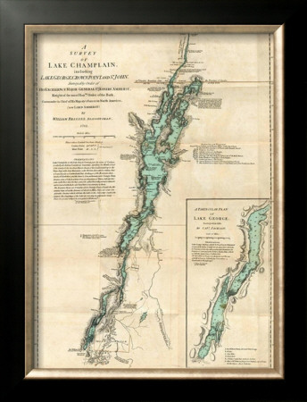 Survey Of Lake Champlain, Including Lake George, Crown Point And St. John, C.1776 by Robert Sayer Pricing Limited Edition Print image