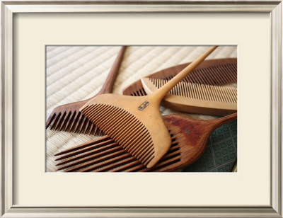 Geisha's Wooden Combs In Japan by Ryuji Adachi Pricing Limited Edition Print image