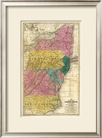 Map Of The Middle States, C.1839 by Samuel Augustus Mitchell Pricing Limited Edition Print image