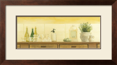 Table With Glasses And Bottles by David Col Pricing Limited Edition Print image