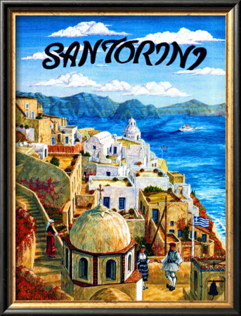 Santorini Island, Greece by Caroline Haliday Pricing Limited Edition Print image