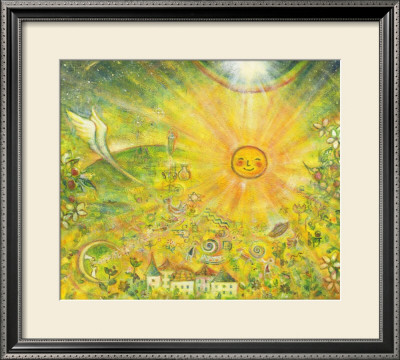 Keep The Sun In Your Mind In Gold Color by Miyuki Hasekura Pricing Limited Edition Print image