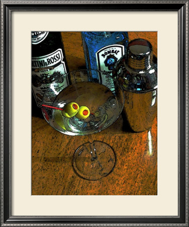Martini With Two Olives On The Wood Table by Steve Ash Pricing Limited Edition Print image