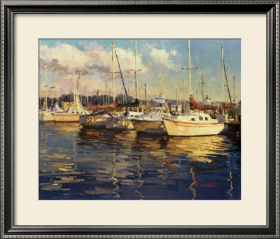 Boats On Glassy Harbor by Furtesen Pricing Limited Edition Print image