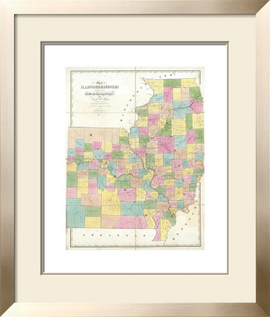 Map Of Illinois And Missouri, C.1839 by David H. Burr Pricing Limited Edition Print image