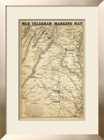 War Telegram Marking Map, C.1862 by L. Prang Pricing Limited Edition Print image