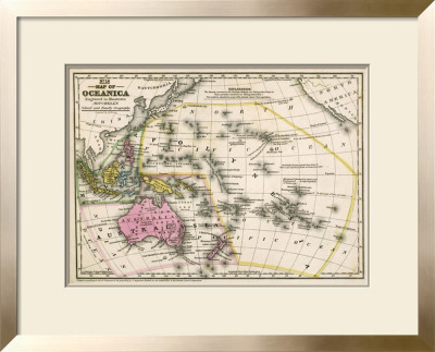 Map Of Oceanica, C.1839 by Samuel Augustus Mitchell Pricing Limited Edition Print image