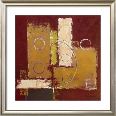 Circles On Red And Brown I by David Sedalia Pricing Limited Edition Print image