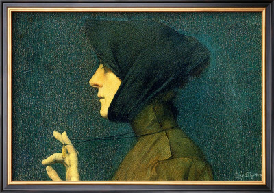 The Woman With A Gold Medallion by Lucien Levy-Dhurmer Pricing Limited Edition Print image