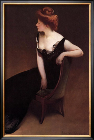 Woman Reclining In Black Dress by John White Alexander Pricing Limited Edition Print image