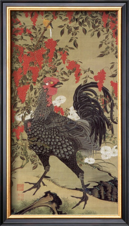 Japanese Rooster With Two Birds by Jyakuchu Ito Pricing Limited Edition Print image