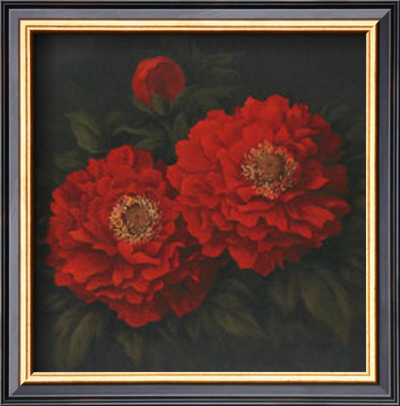 Red Carnation With Border Ii by T. C. Chiu Pricing Limited Edition Print image