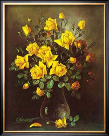 Gelbe Rosen by G. Kuhnhackl Pricing Limited Edition Print image