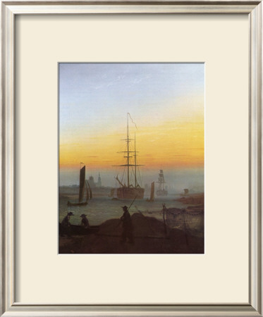 Ships In Greifswald Harbor by Caspar David Friedrich Pricing Limited Edition Print image
