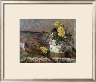 Mandolin And Vase Of Flowers by Paul Gauguin Pricing Limited Edition Print image